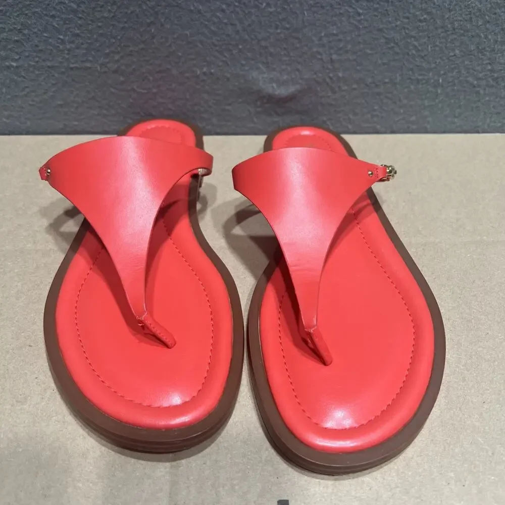 Michael Kors Daniella Thong Sandals Red Size 9M Mint Condition